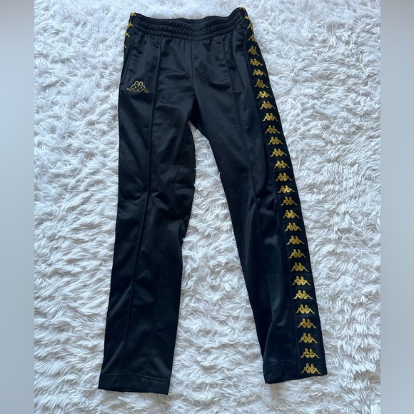 Black and yellow Kappa tracksuit bottoms size small adult unisex - Picture 2 of 3